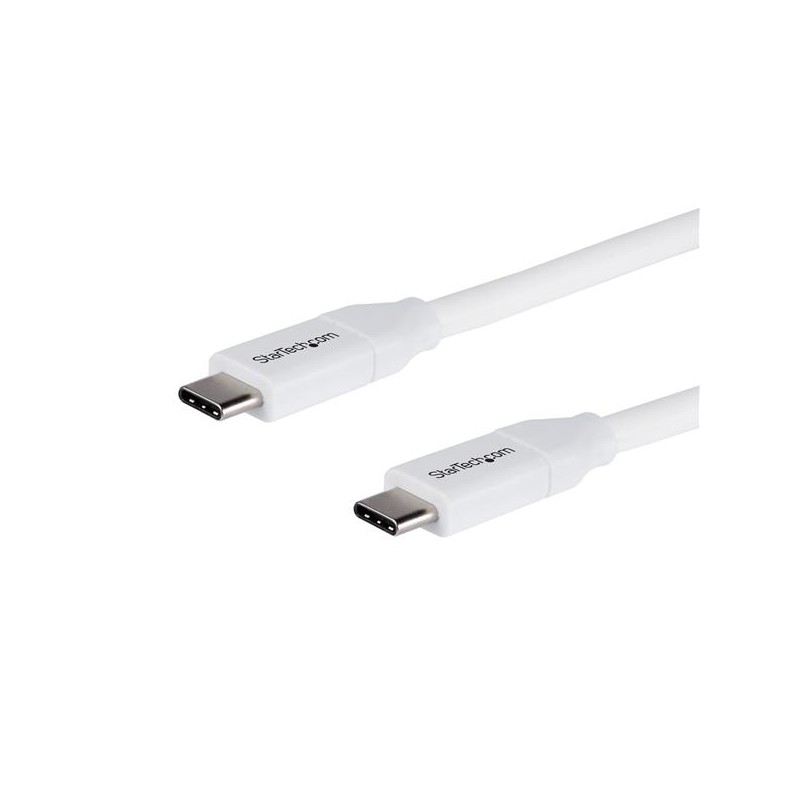 StarTech.com USB-C to USB-C Cable w/ 5A PD - M/M - White - 2 m (6 ft.) - USB 2.0 - USB-IF Certified