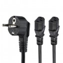 StarTech.com C13 Power Cord - Schuko CEE7 to 2x C13 - 2 m