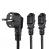 StarTech.com C13 Power Cord - Schuko CEE7 to 2x C13 - 2 m