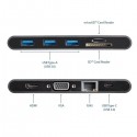 StarTech.com USB-C Multiport Adapter with HDMI and VGA - 3x USB 3.0 - SD - PD 3.0 - Wraparound Cable