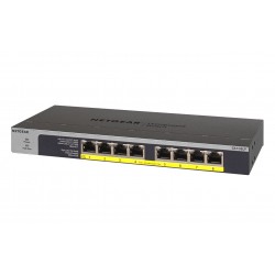 Netgear GS108LP Unmanaged Gigabit Ethernet (10/100/1000) Black, Grey 1U Power over Ethernet (PoE)