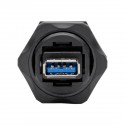 Tripp Lite USB 3.0 Coupler, SuperSpeed, 3.0/3.1, Industrial - USB-A F/F, Shielded, IP67, Dust Cap