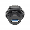 Tripp Lite USB 3.0 Coupler, SuperSpeed, 3.0/3.1, Industrial - USB-A F/F, Shielded, IP67, Dust Cap