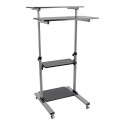 Tripp Lite Rolling Standing Desk/Workstation on Wheels, Height Adjustable, Mobile