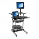 Tripp Lite Rolling Standing Desk/Workstation on Wheels, Height Adjustable, Mobile