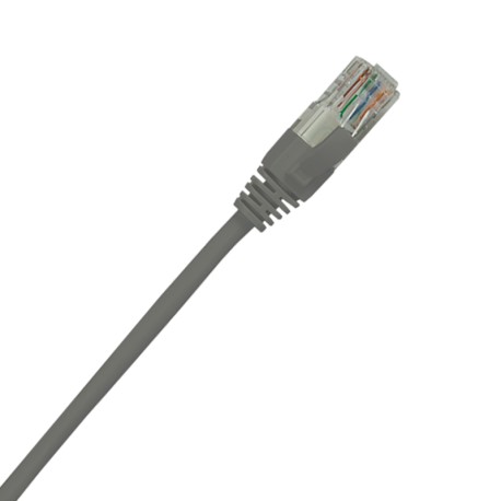 Grey Cat5e patch lead with latch protection; Grey Cat5e patch lead with latch protection;