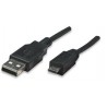 Manhattan 3m USB cable USB A Micro-USB B Male Black
