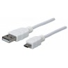 Manhattan 324069 USB cable 1.8 m USB A Micro-USB B Male White