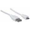 Manhattan 324069 USB cable 1.8 m USB A Micro-USB B Male White
