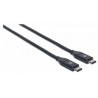 Manhattan USB 3.1 C, 1 m USB cable USB C Male Black