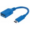 Manhattan 353540 USB cable 0.15 m USB C USB A Male Female Blue