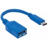 Manhattan 353540 USB cable 0.15 m USB C USB A Male Female Blue