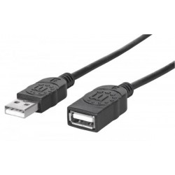 Manhattan 308519 USB cable 1 m USB A Male Female Black
