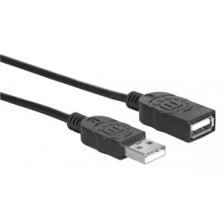 Manhattan 308519 USB cable 1 m USB A Male Female Black