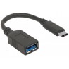 Manhattan 355285 USB cable 0.15 m USB A USB C Female Male Black