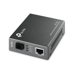 P-Link MC112CS network media converter 100 Mbit/s Single-mode Black