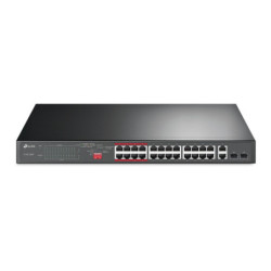 P-Link 24-Port 10/100Mbps + 2-Port Gigabit Unmanaged PoE+ Switch