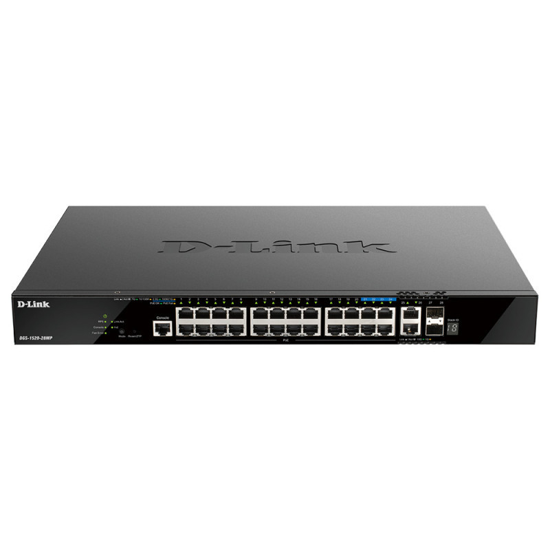 -Link D-Link 28-Port Gigabit Stackable POE+ Smart Managed Switch with 2 x 10GBase-T & 2 x 10G SFP+ -Link D-Link 28-Port Gigabit Stackable POE+ Smart Managed Switch with 2 x 10GBase-T & 2 x 10G SFP+