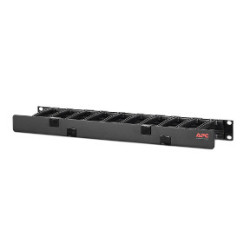 PC NetShelter Cable Management, Horizontal Cable Manager, 1U, Single Side with Cover, Black, 483 x 44 x 110 mm