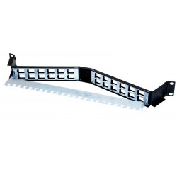 24 Way Unloaded Angled Keystone Patch Panel