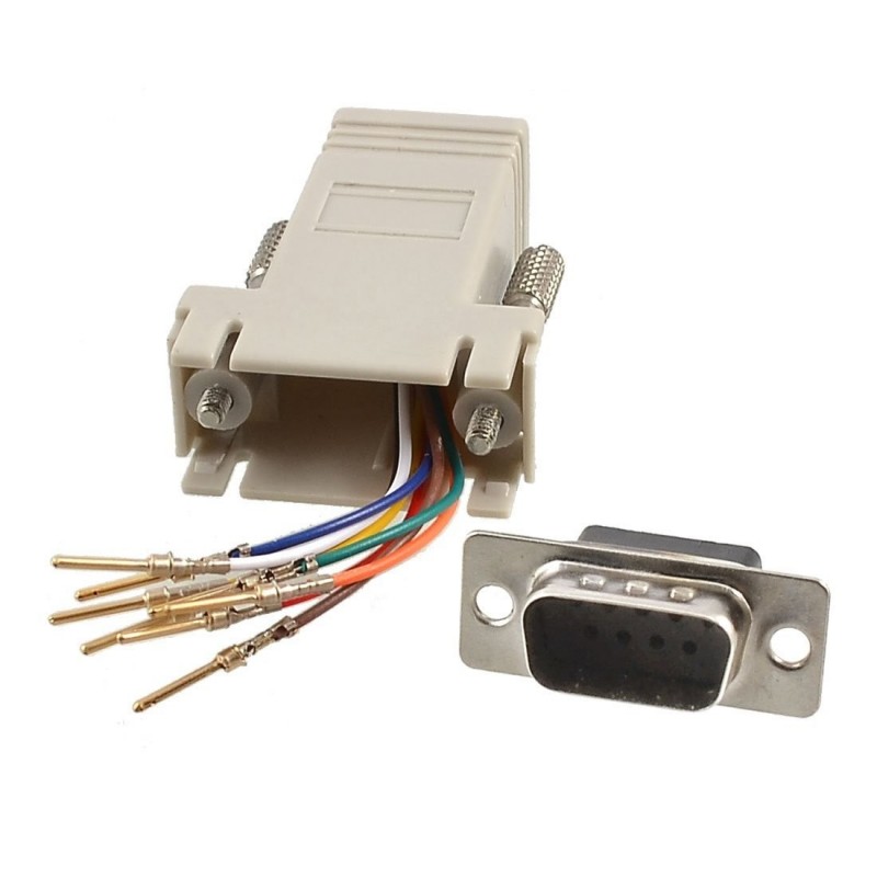 RJ45 Socket to D9 Male Modular D Adapter