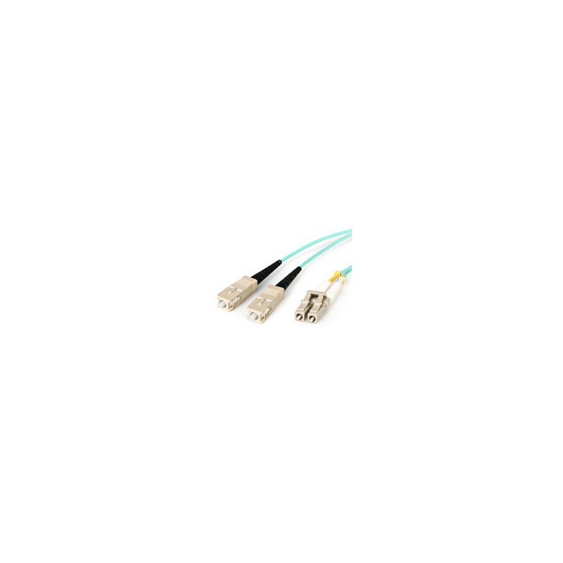 StarTech.com 2m 10Gb Aqua LC/SC Duplex 50/125 Multimode LSZH Fiber Cable