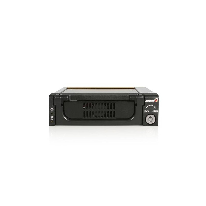StarTech.com Black Aluminum 5.25in Rugged SATA Hard Drive Mobile Rack ...
