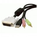 StarTech.com 4-in-1 USB Dual Link DVI-D KVM Switch Cable with Audio and Microphone - Keyboard / video / mouse / au