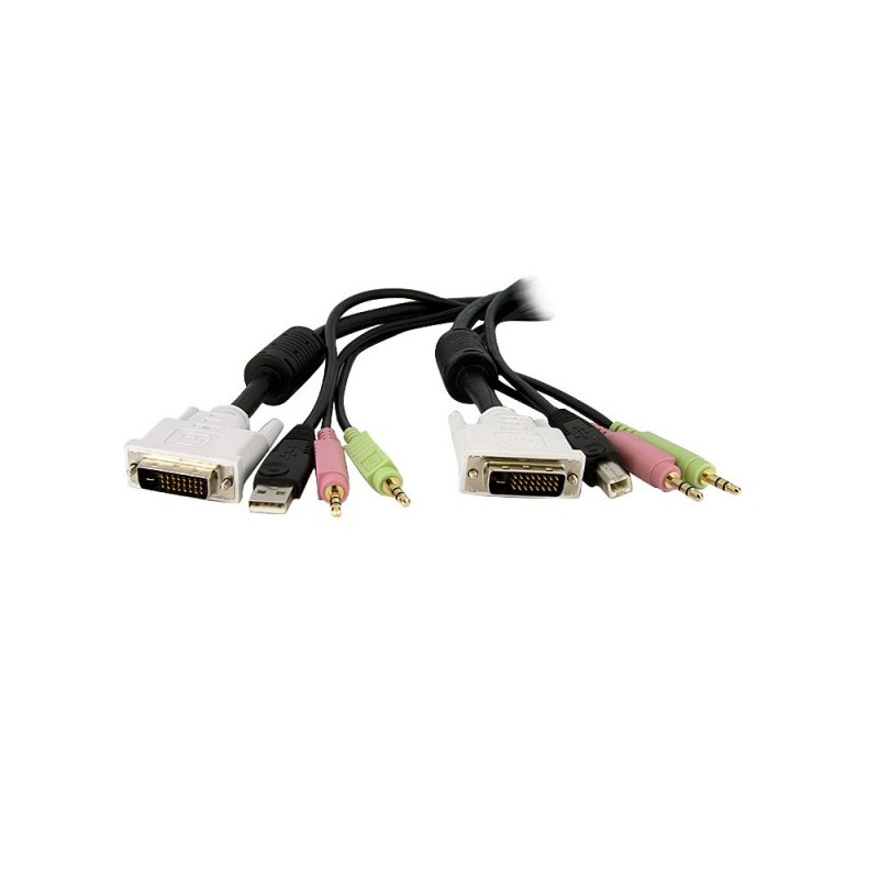 StarTech.com 4-in-1 USB Dual Link DVI-D KVM Switch Cable with Audio and Microphone - Keyboard / video / mouse / au