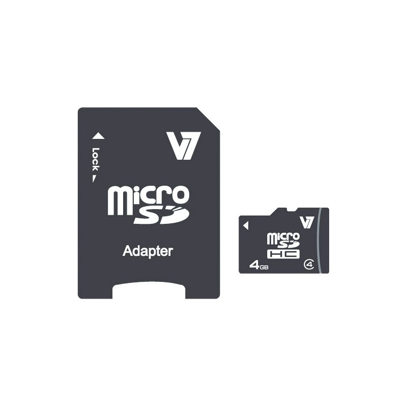 V7 4GB Micro SDHC Card Class 4 + Adapter