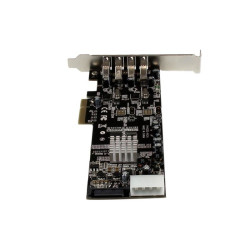 4 Port PCI Express (PCIe) SuperSpeed USB 3.0 Card Adapter w/ 2 Dedicated 5Gbps Channels - UASP - SATA / LP4 Power