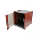 12U Office Server Cabinet w/ Wood Finish and Casters