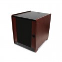 12U Office Server Cabinet w/ Wood Finish and Casters