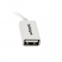 5in White Micro USB to USB OTG Host Adapter M/F