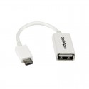 5in White Micro USB to USB OTG Host Adapter M/F
