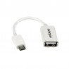 5in White Micro USB to USB OTG Host Adapter M/F