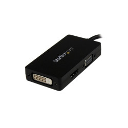Travel A/V adapter: 3-in-1 DisplayPort to VGA DVI or HDMI converter