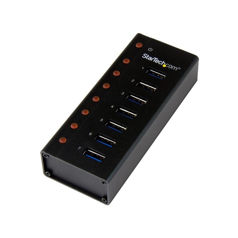 7 port USB 3.0 hub - desktop or wall-mountable metal enclosure