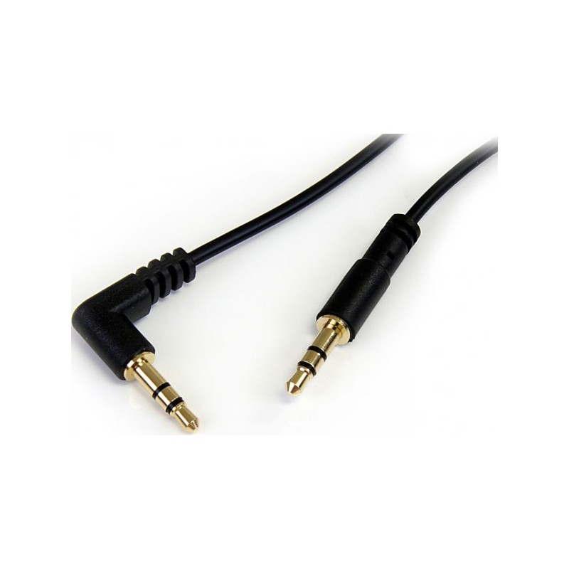 StarTech.com 1 ft Slim 3.5mm to Right Angle Stereo Audio Cable - M/M