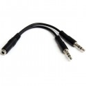 StarTech.com 3.5mm 4Pin to 2x 3 Pin 3.5mm Headset Splitter Adapter F/M