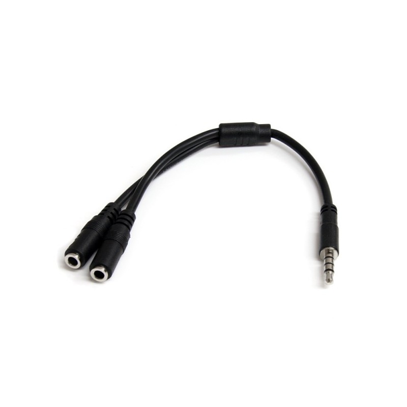 StarTech.com 3.5mm 4 Pin to 2x 3 Pin 3.5mm Headset Splitter Adapter