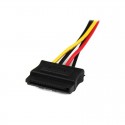 12in LP4 to 2x Latching SATA Power Y Cable Splitter Adapter - 4 Pin Molex to Dual SATA