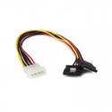 12in LP4 to 2x Latching SATA Power Y Cable Splitter Adapter - 4 Pin Molex to Dual SATA